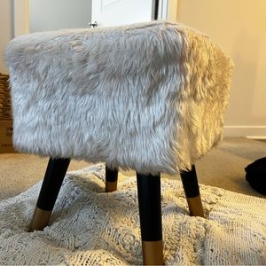 White furry stool